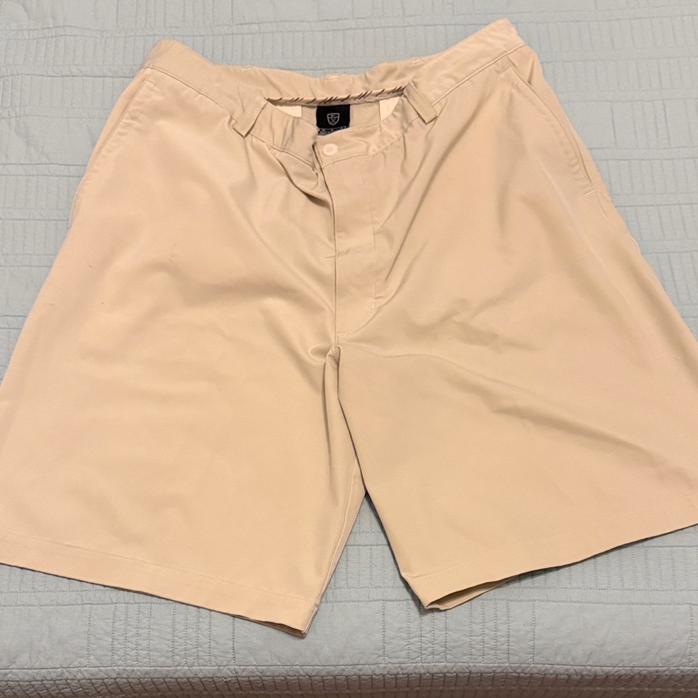 Nike Men's Dri-Fit Light Beige Flat-Front Shorts sz 36